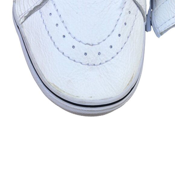 Premium Leather Vans White/Navy Size 9.5 - Picture 4 of 14